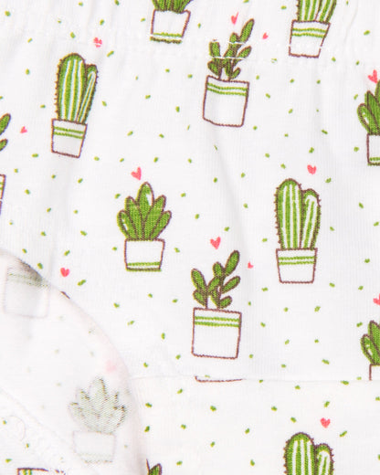 Keebee White Panties-Cactus Love-Organic Cotton-Pack of 2-For Infants
