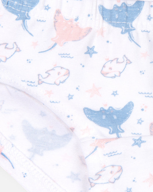 Keebee Pink & White Panties-Enchanted Ocean-Organic Cotton-Pack of 2-For Infants