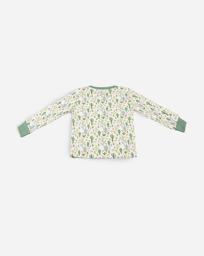 Keebee Green Nightsuit-Floral Printed-Organic Cotton-For Infants