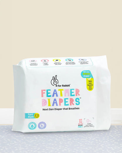 R For Rabbit Feather Taped Diapers-XS (Upto 5Kg)-Dermatologically Tested