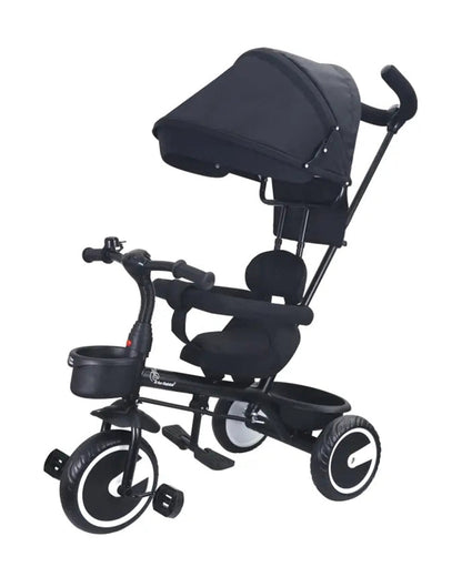 R for Rabbit Tiny Toes T30 Ace Tricycle-Bumper Bar-Adjustable Canopy-1.5Y to 5Y (Upto 25Kg)-Black