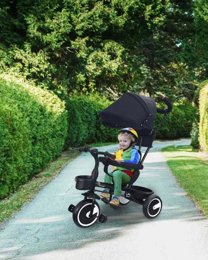 R for Rabbit Tiny Toes T30 Ace Tricycle-Bumper Bar-Adjustable Canopy-1.5Y to 5Y (Upto 25Kg)-Black