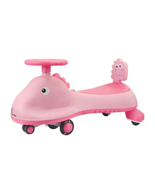 R for Rabbit Iya Iya Dino Twister & Swing car-ABEC 7 Bearing-With Inbuilt Music And Light-For 3Y+ (Upto 100Kg)-Pink