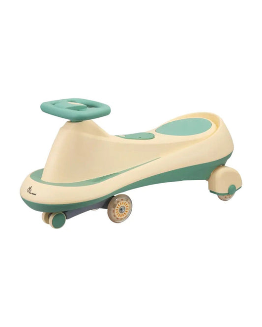 R for Rabbit Iya Iya Drift Twister & Swing car-Ergonomic Design Steering Wheel-One Touch Music-For 3Y+ (Upto 125Kg)-Peach Green