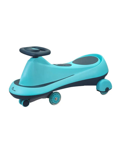 R for Rabbit Iya Iya Drift Twister & Swing car-Ergonomic Design Steering Wheel-One Touch Music-For 3Y+ (Upto 125Kg)-Sky Blue