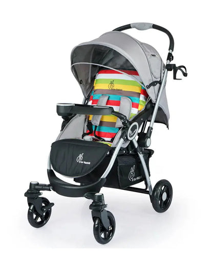 R For Rabbit Chocolate Ride Baby Stroller-Reversible Handle-5 Point Harness-Pram for 0 to 3Y (Upto 20Kg)-Rainbow