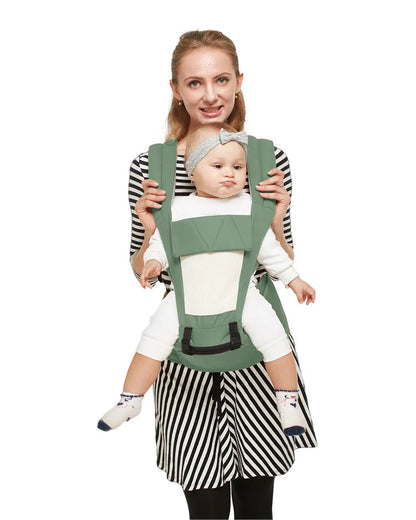 R for Rabbit Upsy Daisy Baby Carrier-With 4 In 1 Carry Position-Adjustable Hip Seat Belt-3M to 2Y (Upto 15Kg)-Green