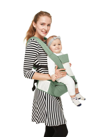 R for Rabbit Upsy Daisy Baby Carrier-With 4 In 1 Carry Position-Adjustable Hip Seat Belt-3M to 2Y (Upto 15Kg)-Green