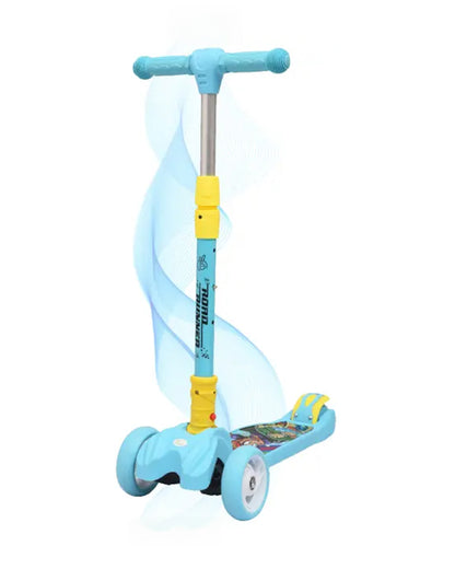 R for Rabbit Road Runner Baby Scooter-4 Level Height Adjustment-With PU LED Wheels-3Y to 7Y (Upto 75Kg)-Blue