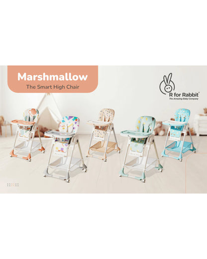 R for Rabbit Marshmallow Baby High Chair-7 Height Adjustments-Removable Double Meal Tray-6M to 5Y (Upto 20Kg)-Green