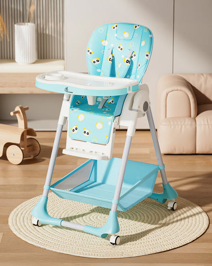 R for Rabbit Marshmallow Baby High Chair-7 Height Adjustments-Removable Double Meal Tray-6M to 5Y (Upto 20Kg)-Green