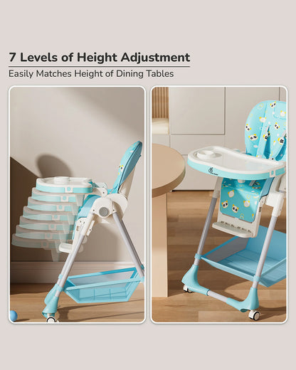 R for Rabbit Marshmallow Baby High Chair-7 Height Adjustments-Removable Double Meal Tray-6M to 5Y (Upto 20Kg)-Green