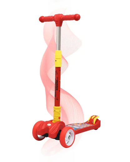 R for Rabbit Road Runner Baby Scooter-4 Level Height Adjustment-With PU LED Wheels-3Y to 7Y (Upto 75Kg)-Red