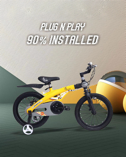 R for Rabbit Tiny Toes Jazz Bicycle-14 inch Wheels-90% Pre-Installed-Adjustable Structure-3Y to 5Y (Upto 40kg)-Yellow