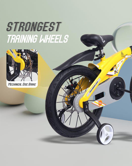 R for Rabbit Tiny Toes Jazz Bicycle-14 inch Wheels-90% Pre-Installed-Adjustable Structure-3Y to 5Y (Upto 40kg)-Yellow