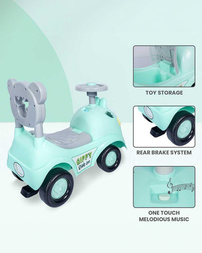 R for Rabbit Giffy Baby Ride on-Inbuilt Music-Smooth Steering-Rear Brake System-1Y to 3Y (Upto 20Kg)-Green