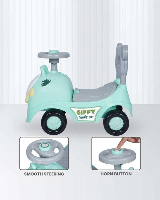 R for Rabbit Giffy Baby Ride on-Inbuilt Music-Smooth Steering-Rear Brake System-1Y to 3Y (Upto 20Kg)-Green