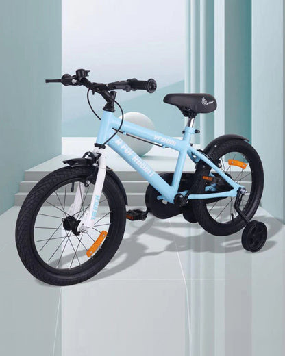 R for Rabbit Vroom Bicycle-16 inch Wheels-90% Plug and Play Material-Wide Training Wheels-3Y to 5Y (Upto 40kg)-Lake Blue