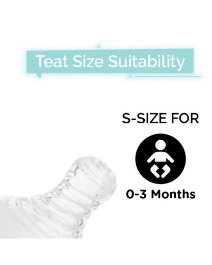 R for Rabbit First Feed Soft Silicone Teat For Glass/PP Bottle-0 to 3M-S Size-Soft & Stretchable-Feeding Bottle Nipple