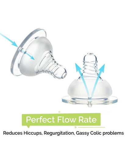 R for Rabbit First Feed Soft Silicone Teat For Glass/PP Bottle-6M+-X Size-Soft & Stretchable-Feeding Bottle Nipple