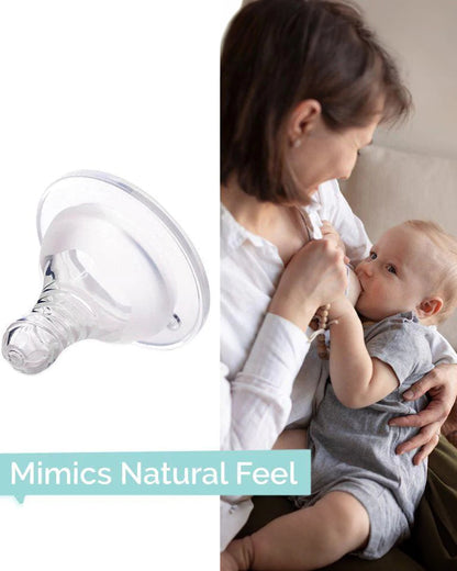 R for Rabbit First Feed Soft Silicone Teat For Glass/PP Bottle-6M+-X Size-Soft & Stretchable-Feeding Bottle Nipple