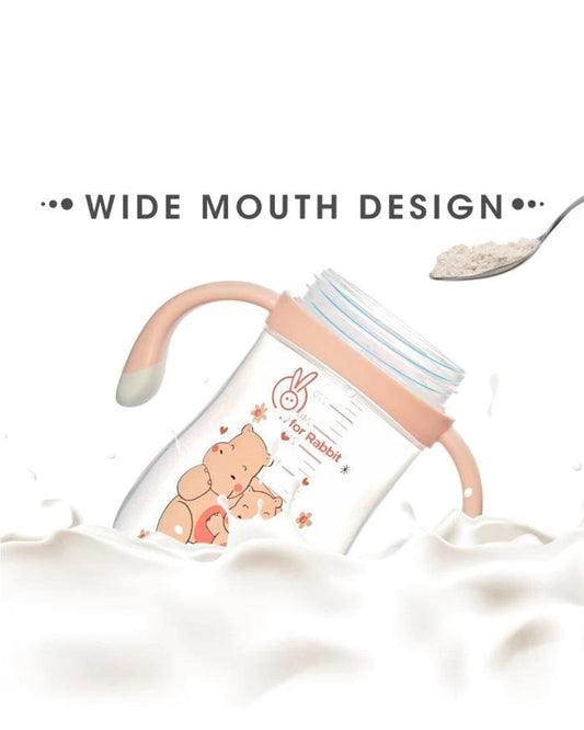 R for Rabbit Hippo Weighted Straw Sipper-With Flip Lid-Pink