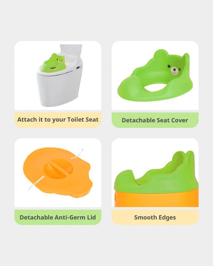 R For Rabbit Tiny Tots Adaptable Potty Chair-With Detachable Seat Cover-6 to 48M-Green Yellow