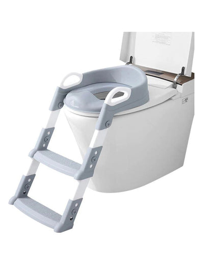 R For Rabbit Hilltop Step Stool Potty Seat-With Adjustable Ladder-Grey White-1 to 7 Years