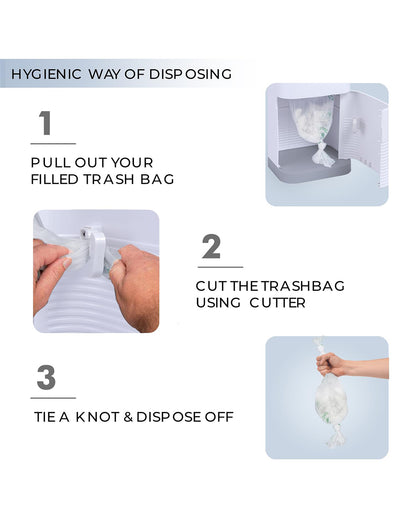 R For Rabbit Hygo Bin Baby Diaper Pail-With Odor Controlling Carbon Filter-Grey White