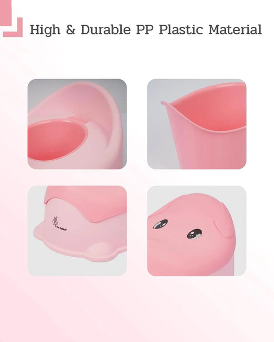 R For Rabbit Puppy Cute Faced Potty Chair-With Removable Lid-1 to 7 Year-Pink