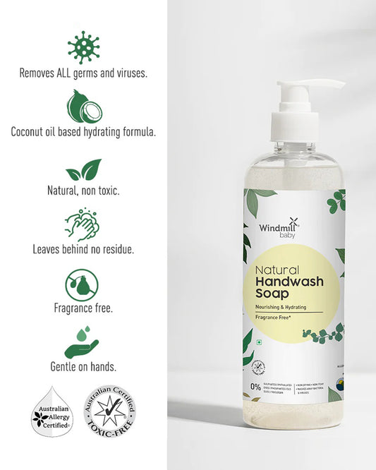 Windmill Baby Natural Fragrance Free Baby Handwash