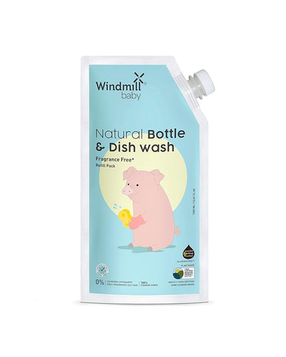 Windmill Baby Natural Bottle And Dish Wash-Infant Safe, USDA Certified-Refill Pack