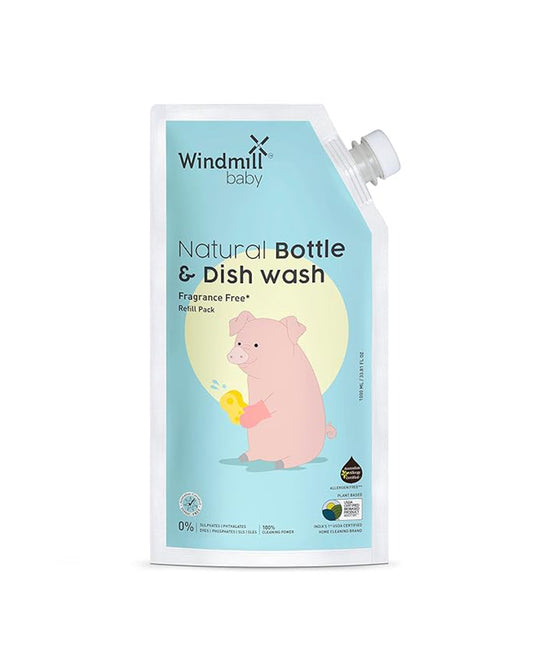 Windmill Baby Natural Bottle And Dish Wash-Infant Safe, USDA Certified-Refill Pack