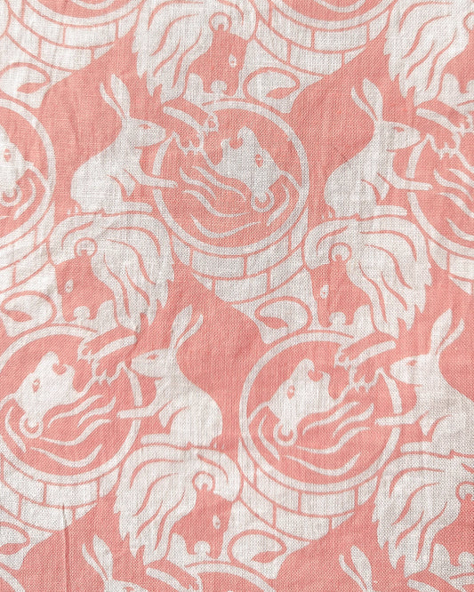 Story Tailor Peach Pink Salwar Suit Set with Sharara-Printed-Cotton-Square-For Infants