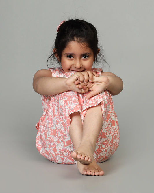 Story Tailor Peach Pink Crop Top and Pant-Foolish Lion and The Clever Rabbit-Cotton-For Infants