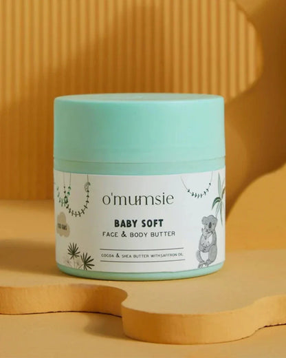 O'mumsie Face & Body Butter Baby Cream (100ml) & O'mumsie No-rinse Body Cleanser-Baby Body Wash (250ml)