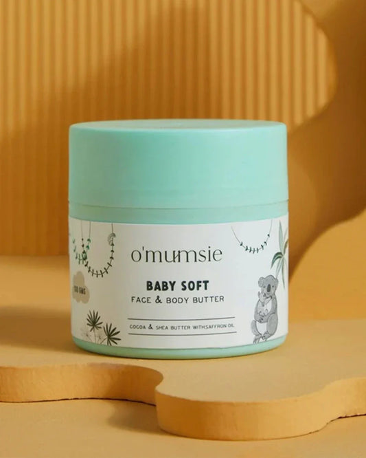 O'mumsie Face & Body Butter Baby Cream (100ml) & O'mumsie No-rinse Body Cleanser-Baby Body Wash (250ml)