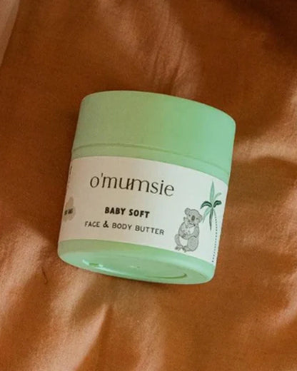 O'mumsie Face & Body Butter Baby Cream (100ml) & O'mumsie No-rinse Body Cleanser-Baby Body Wash (250ml)