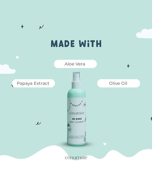 O'mumsie Face & Body Butter Baby Cream (100ml) & O'mumsie No-rinse Body Cleanser-Baby Body Wash (250ml)