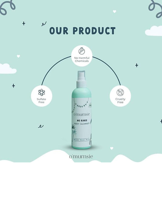 O'mumsie Face & Body Butter Baby Cream (100ml) & O'mumsie No-rinse Body Cleanser-Baby Body Wash (250ml)