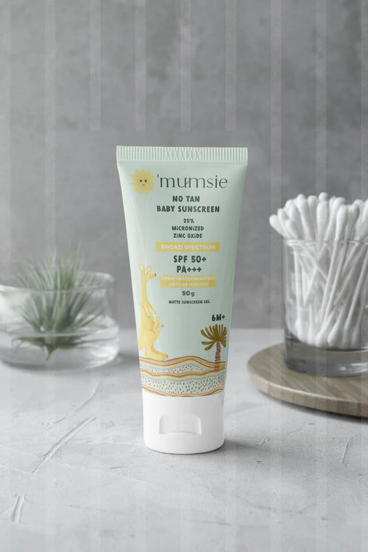 O'mumsie SPF 50+ Baby Sunscreen-With Red Raspberry Extracts & Wheat Germ Oil