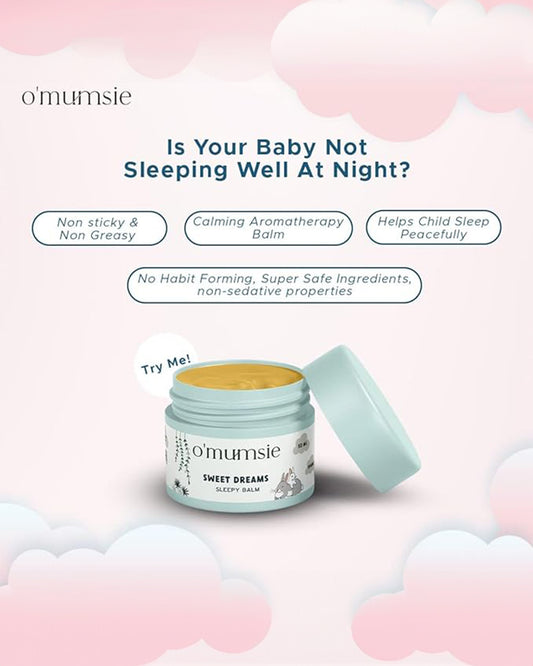 O'mumsie Sweet Dreams Sleepy Balm-Helps Baby Sleep Peacefully-Calming Aromatherapy Balm-Baby Safe