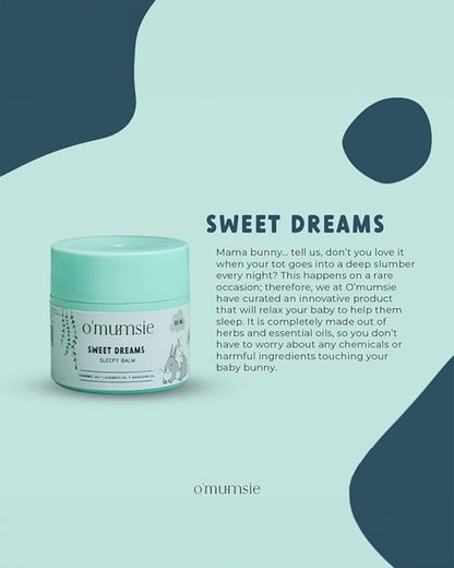 O'mumsie Sweet Dreams Sleepy Balm-Helps Baby Sleep Peacefully-Calming Aromatherapy Balm-Baby Safe