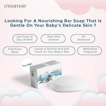 O'mumsie Nourishing Baby Soap Bar-With Shea Butter & Coconut Oil