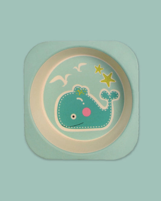 Polka Tots Eco-Friendly Bamboo Fiber Meal Set-Whale-Set of 5-For Feeding Infants