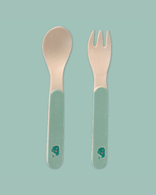 Polka Tots Eco-Friendly Bamboo Fiber Meal Set-Whale-Set of 5-For Feeding Infants