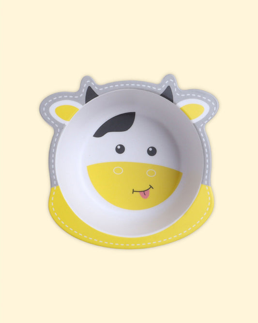 Polka Tots Eco-Friendly Bamboo Fiber Meal Set-Cow-Set of 5-For Feeding Infants