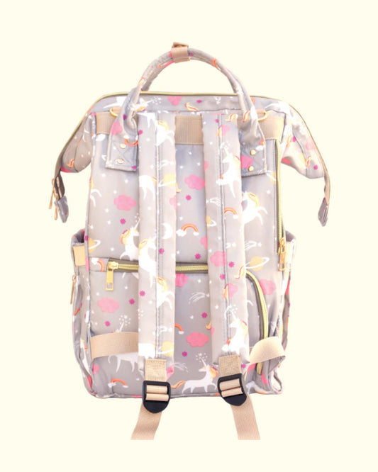 Polka Tots Multi-functional Diaper Bag-Backpack-With Stroller Hooks-Unicorn