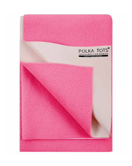 Polka Tots Infant Bed Protector-Soft & Breathable-Waterproof Mattress Cover-Pink