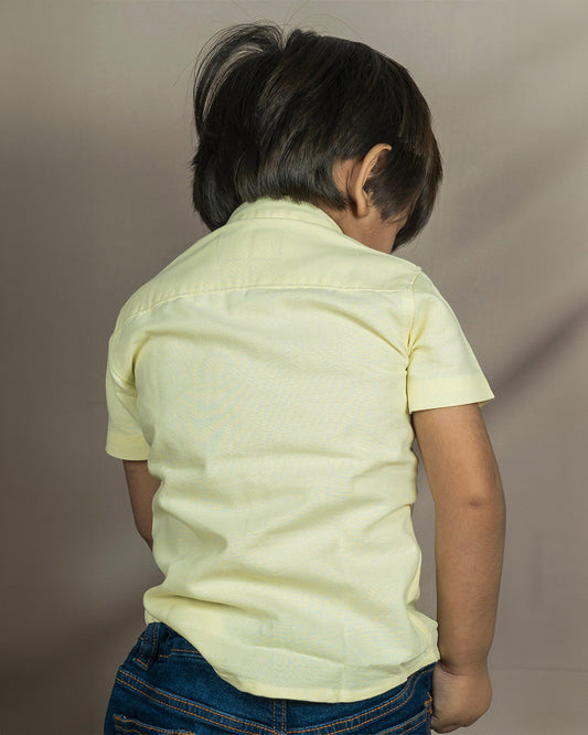 Polka Tots Yellow Shirt-Solid-Cotton-For Infants